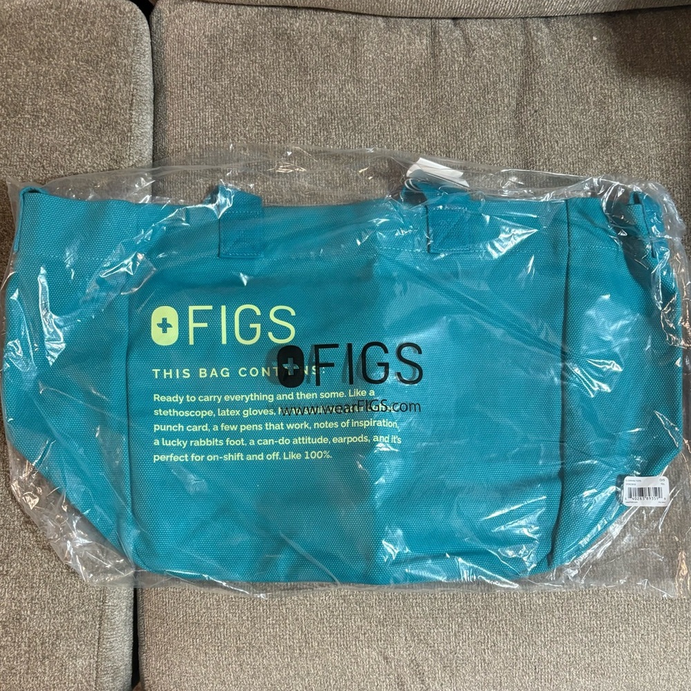 Figs Canvas Teal Tote Bag